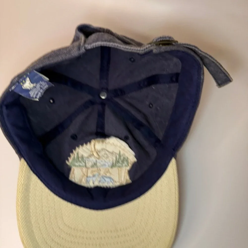 Alaska Arctic Circle Enterprises Blue Denim Tan Cotton Baseball‎ Cap OSFM Hat